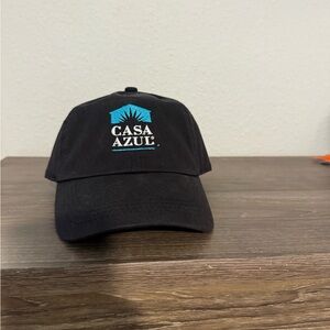 Casa Azul Black Baseball Cap with Teal Logo